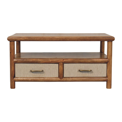 Ojai Golden Teak Rattan 2-Drawer Table