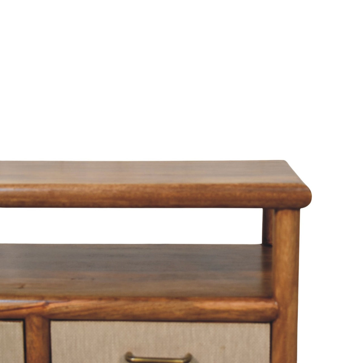 Ojai Golden Teak Rattan 2-Drawer Table