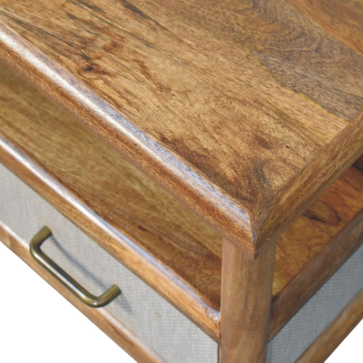 Ojai Golden Teak Rattan 2-Drawer Table