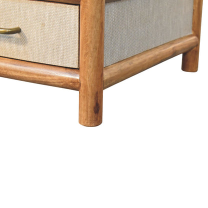 Ojai Golden Teak Rattan 2-Drawer Table