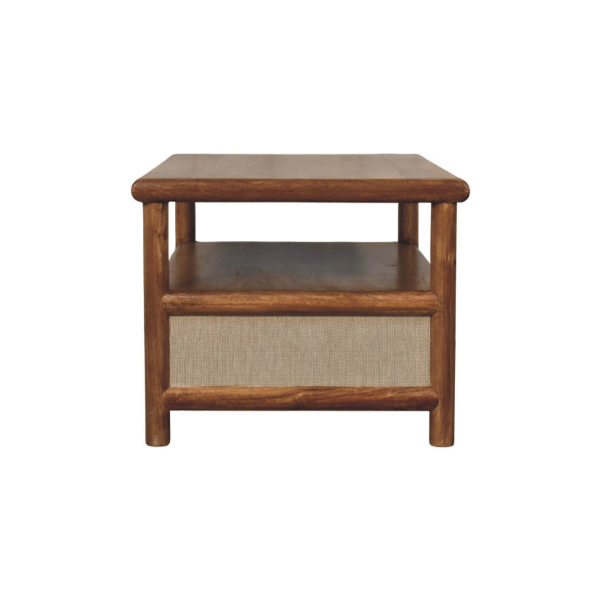 Ojai Golden Teak Rattan 2-Drawer Table