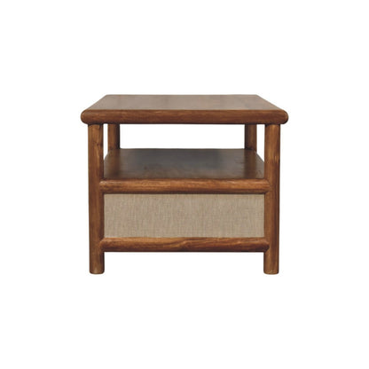 Ojai Golden Teak Rattan 2-Drawer Table