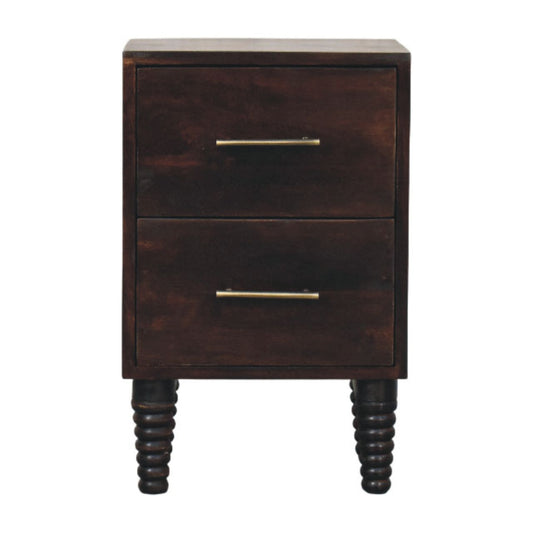 Savannah Spindle Mocha 2 Drawer Nightstand