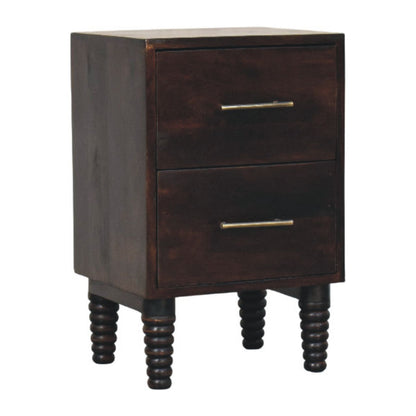 Savannah Spindle Mocha 2 Drawer Nightstand