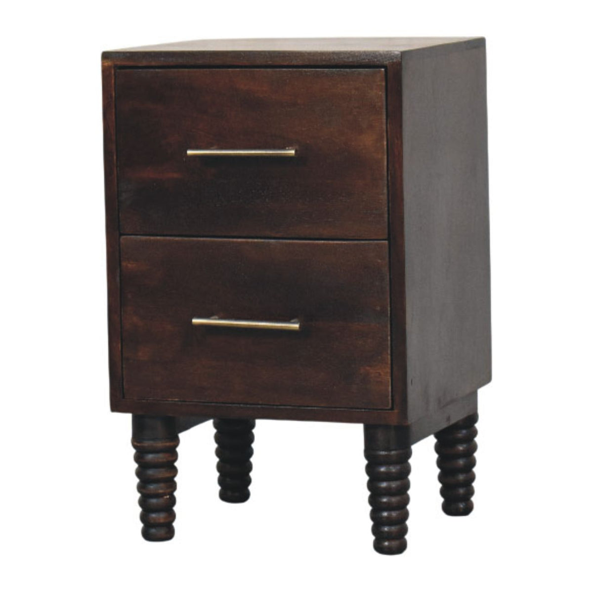 Savannah Spindle Mocha 2 Drawer Nightstand