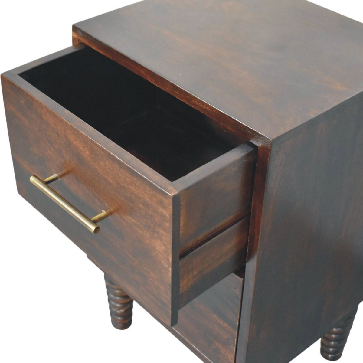 Savannah Spindle Mocha 2 Drawer Nightstand