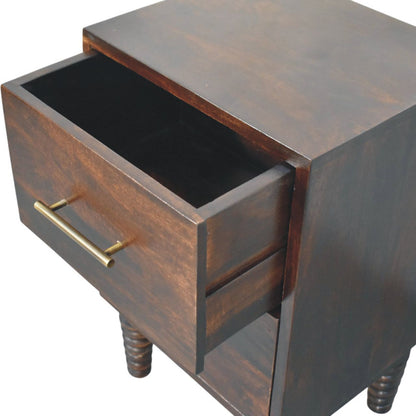 Savannah Spindle Mocha 2 Drawer Nightstand