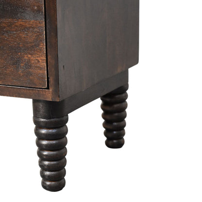 Savannah Spindle Mocha 2 Drawer Nightstand