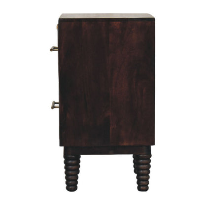 Savannah Spindle Mocha 2 Drawer Nightstand