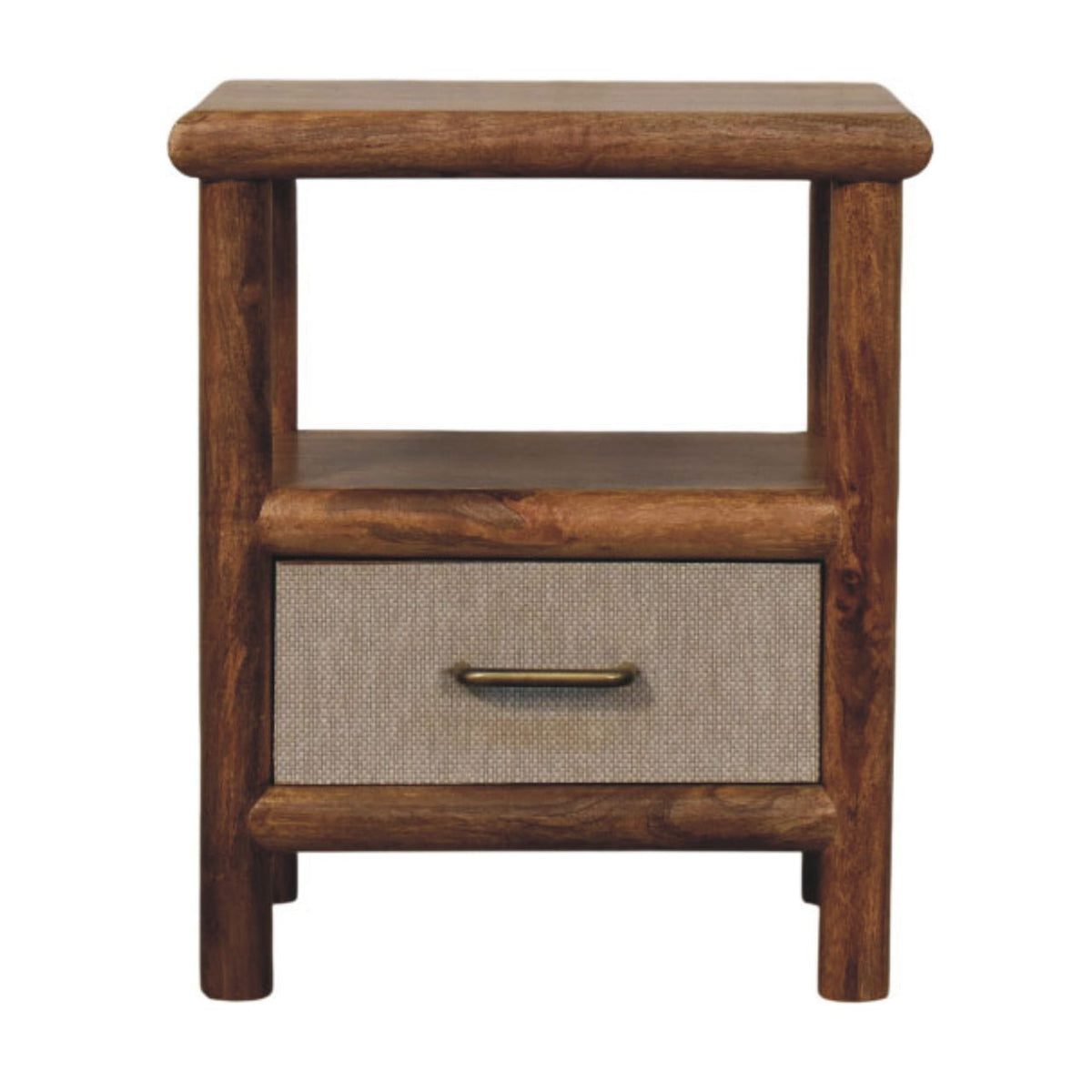 Ojai Golden Teak Rattan Bedside Nightstand