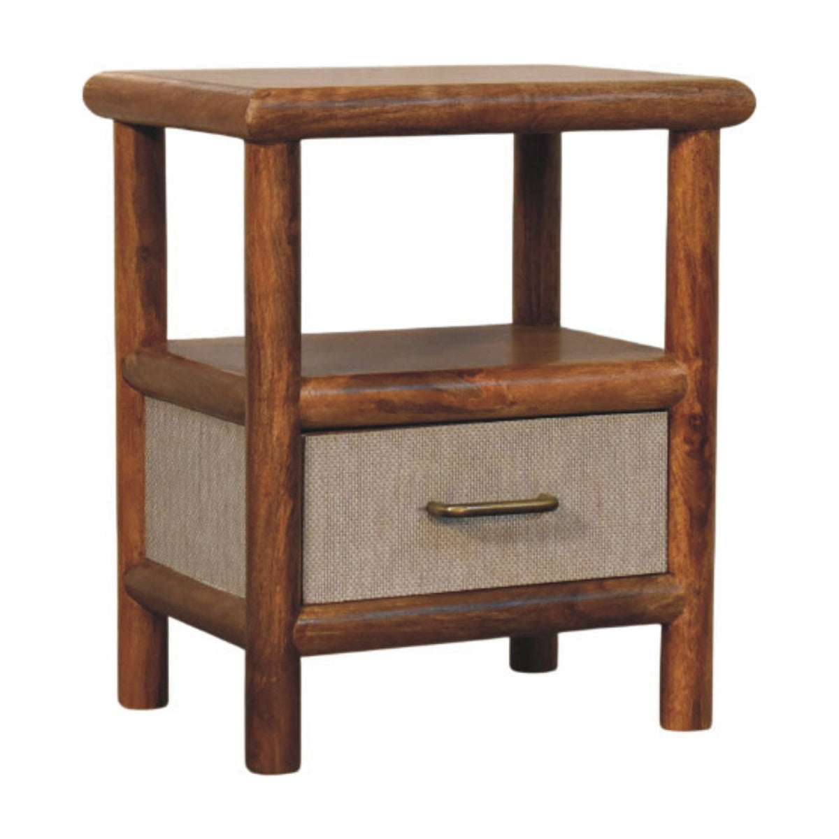 Ojai Golden Teak Rattan Bedside Nightstand