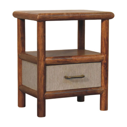 Ojai Golden Teak Rattan Bedside Nightstand