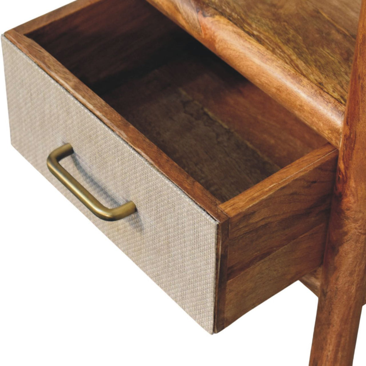 Ojai Golden Teak Rattan Bedside Nightstand