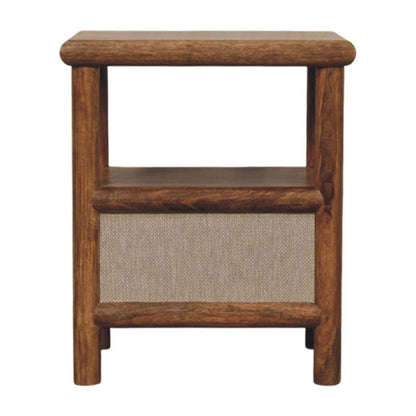 Ojai Golden Teak Rattan Bedside Nightstand