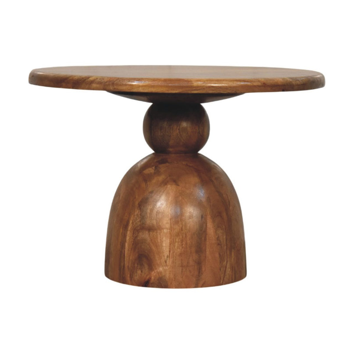 Taos Golden Teak Sculpted Pedestal Table
