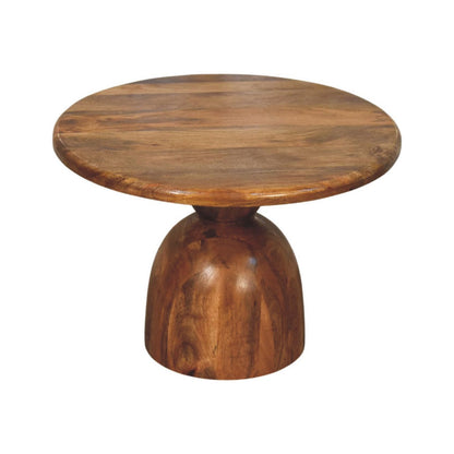 Taos Golden Teak Sculpted Pedestal Table