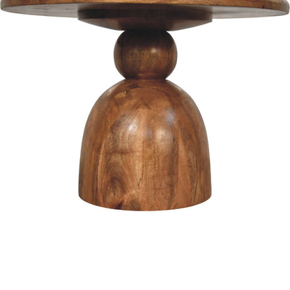 Taos Golden Teak Sculpted Pedestal Table