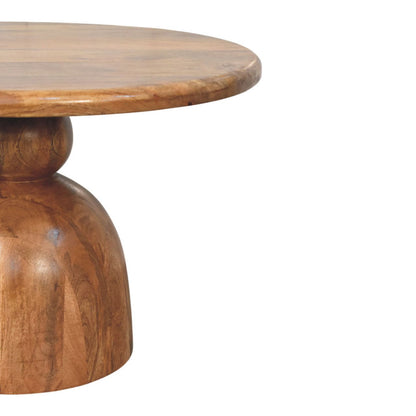 Taos Golden Teak Sculpted Pedestal Table