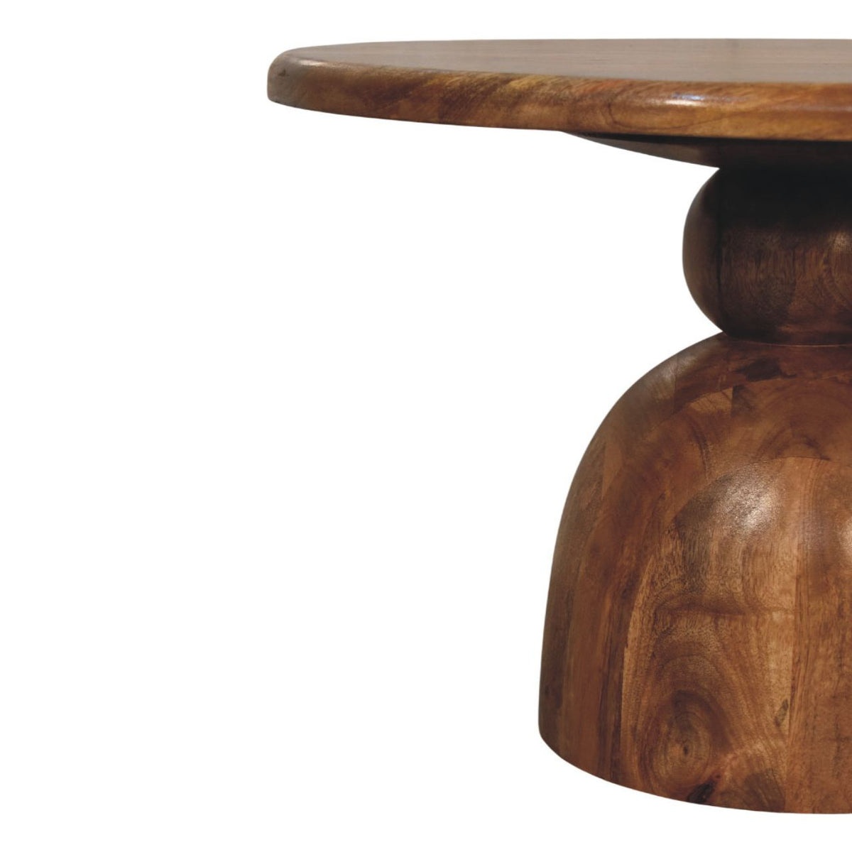 Taos Golden Teak Sculpted Pedestal Table