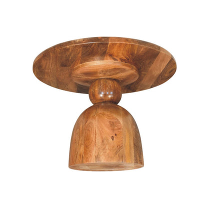 Taos Golden Teak Sculpted Pedestal Table