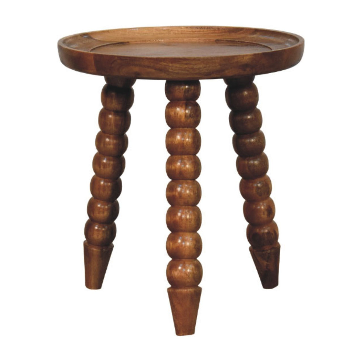 Savannah Spindle Golden Teak Tray Side Table