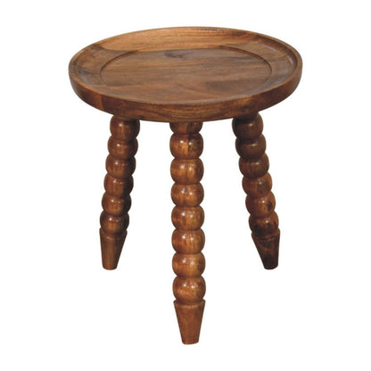 Savannah Spindle Golden Teak Tray Side Table