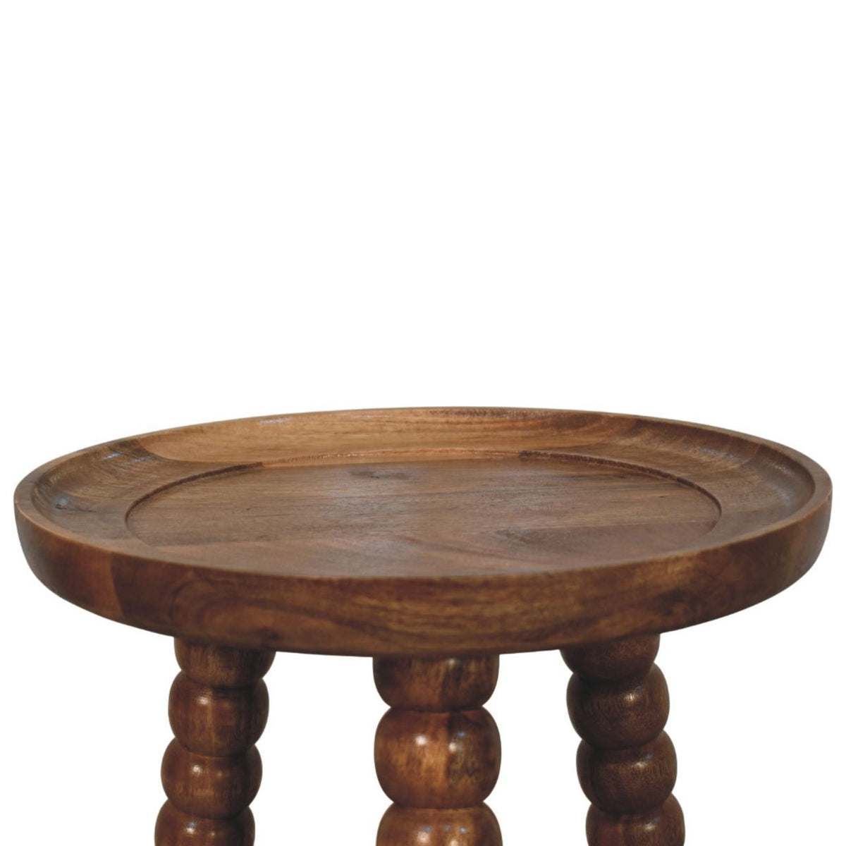 Savannah Spindle Golden Teak Tray Side Table