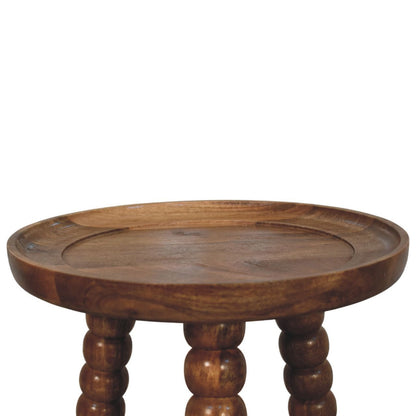 Savannah Spindle Golden Teak Tray Side Table