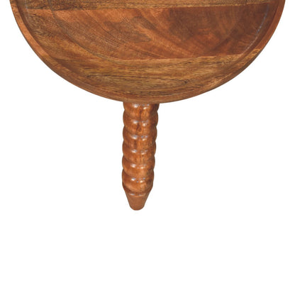 Savannah Spindle Golden Teak Tray Side Table
