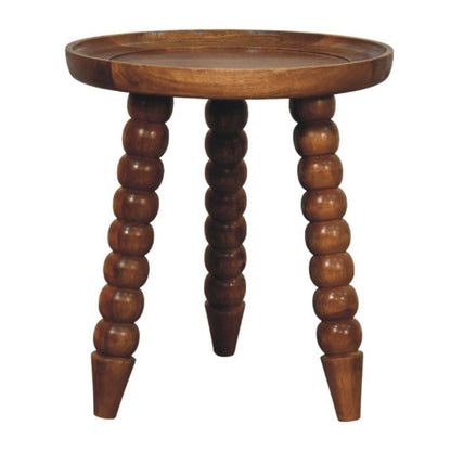 Savannah Spindle Golden Teak Tray Side Table