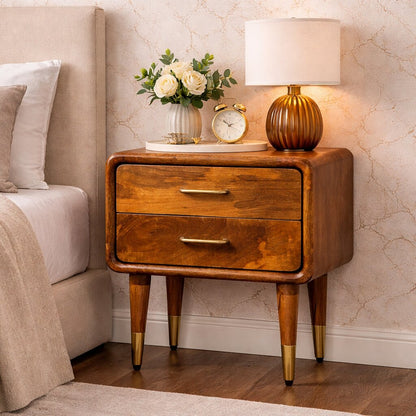Bellevue Amber Oak Toned 2 Drawer Nightstand