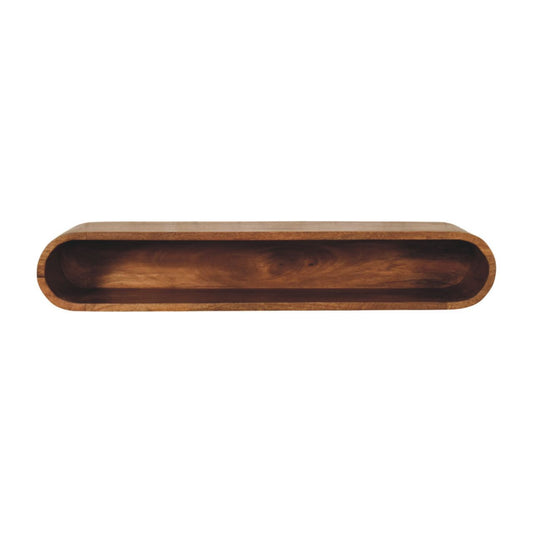 Taos Amber Oak Arc Floating Media Console