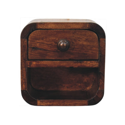 Big Sur Walnut Curved 1 Drawer Nightstand