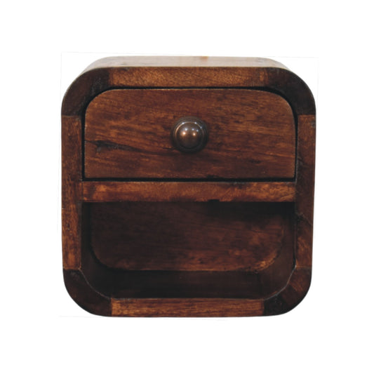 Big Sur Walnut Curved 1 Drawer Nightstand