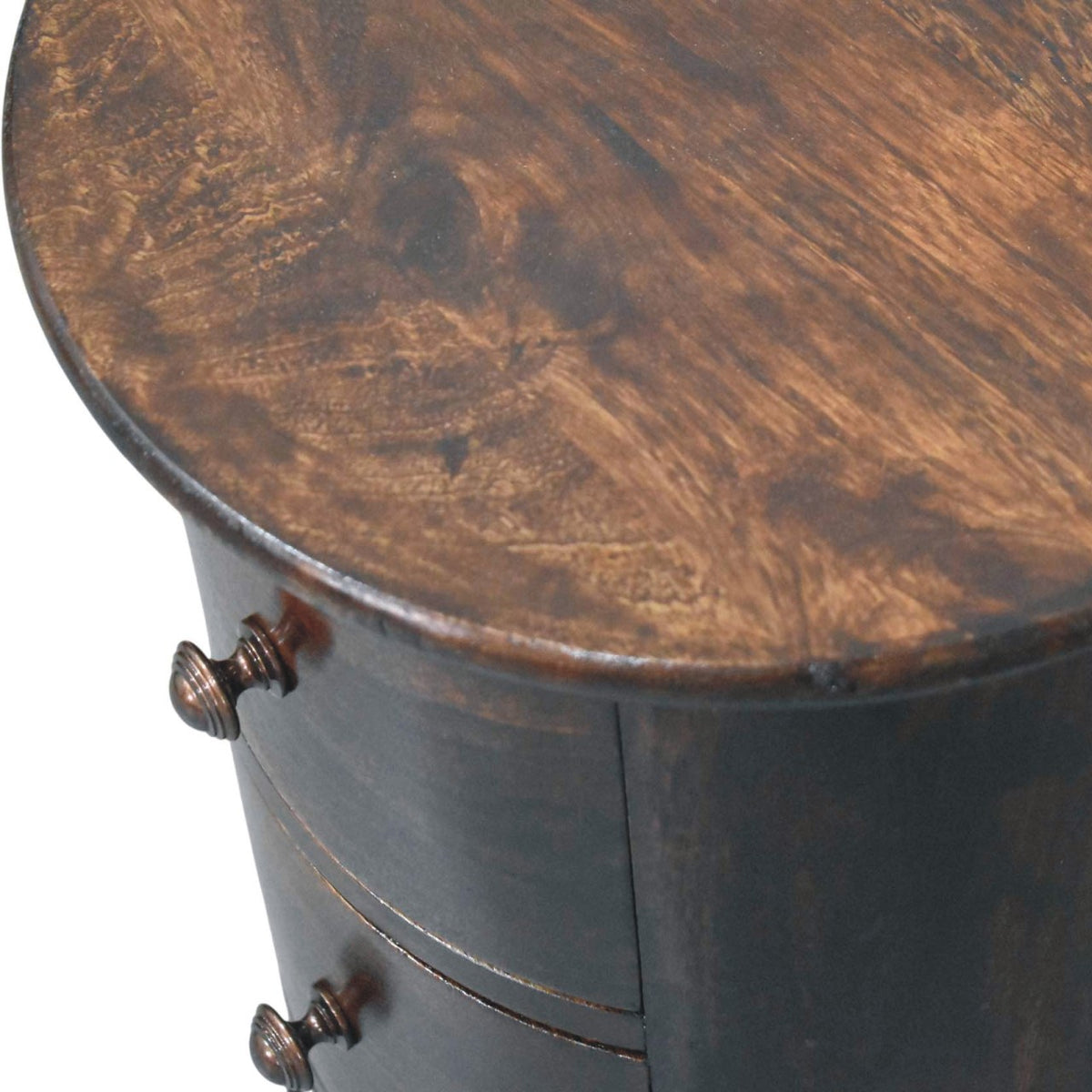 Montecito Walnut Drum 3 Drawer Chest
