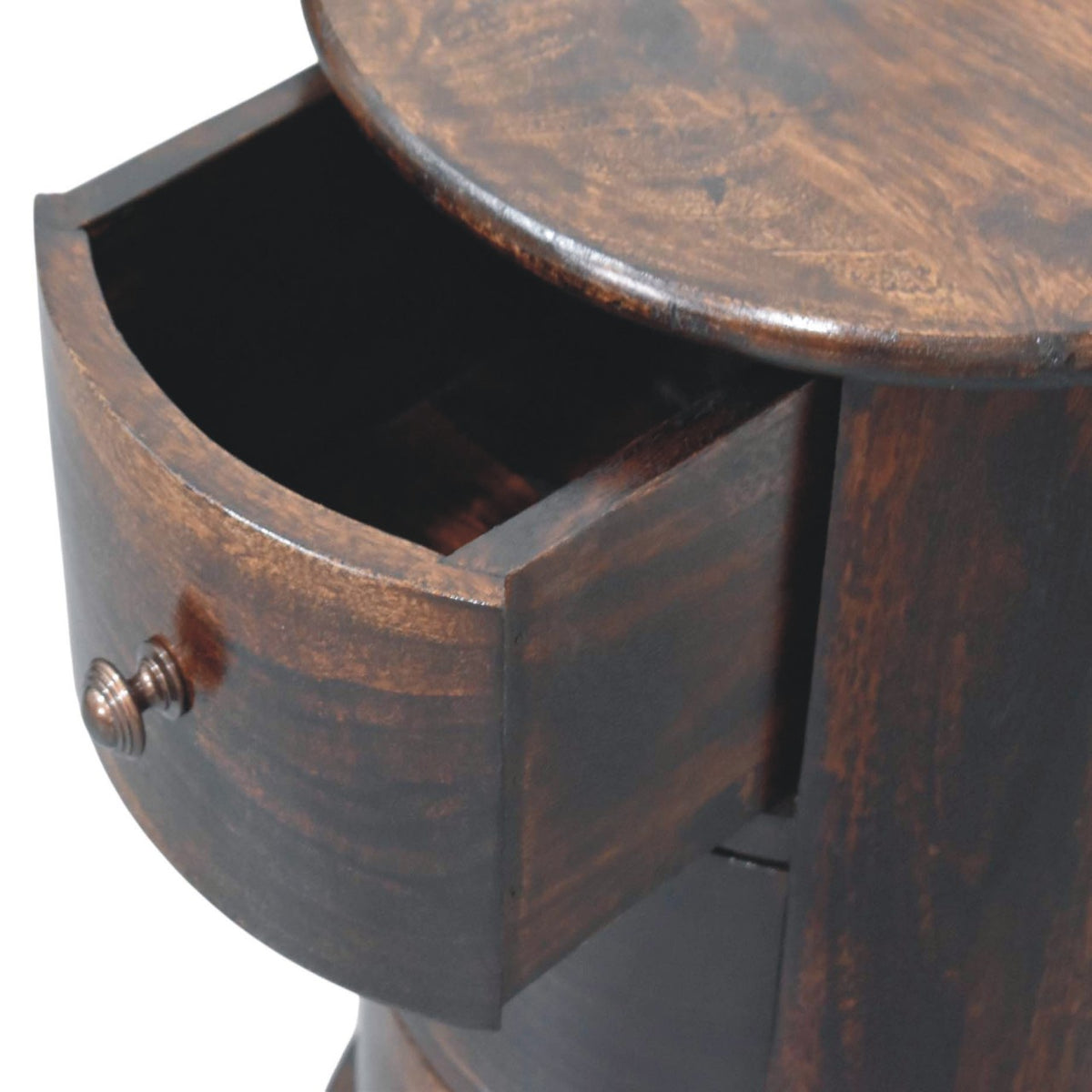 Montecito Walnut Drum 3 Drawer Chest