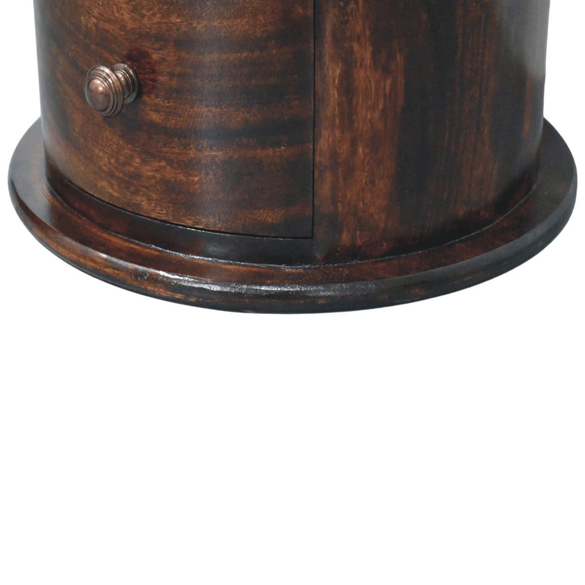 Montecito Walnut Drum 3 Drawer Chest
