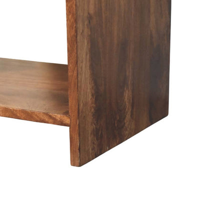 Roasted Almond Curved 1 Drawer Nightstand