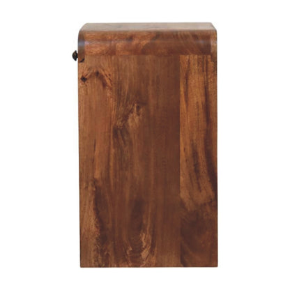 Roasted Almond Curved 1 Drawer Nightstand