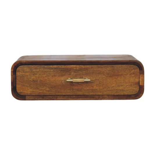 Big Sur Amber Oak Curved 1 Drawer Stand