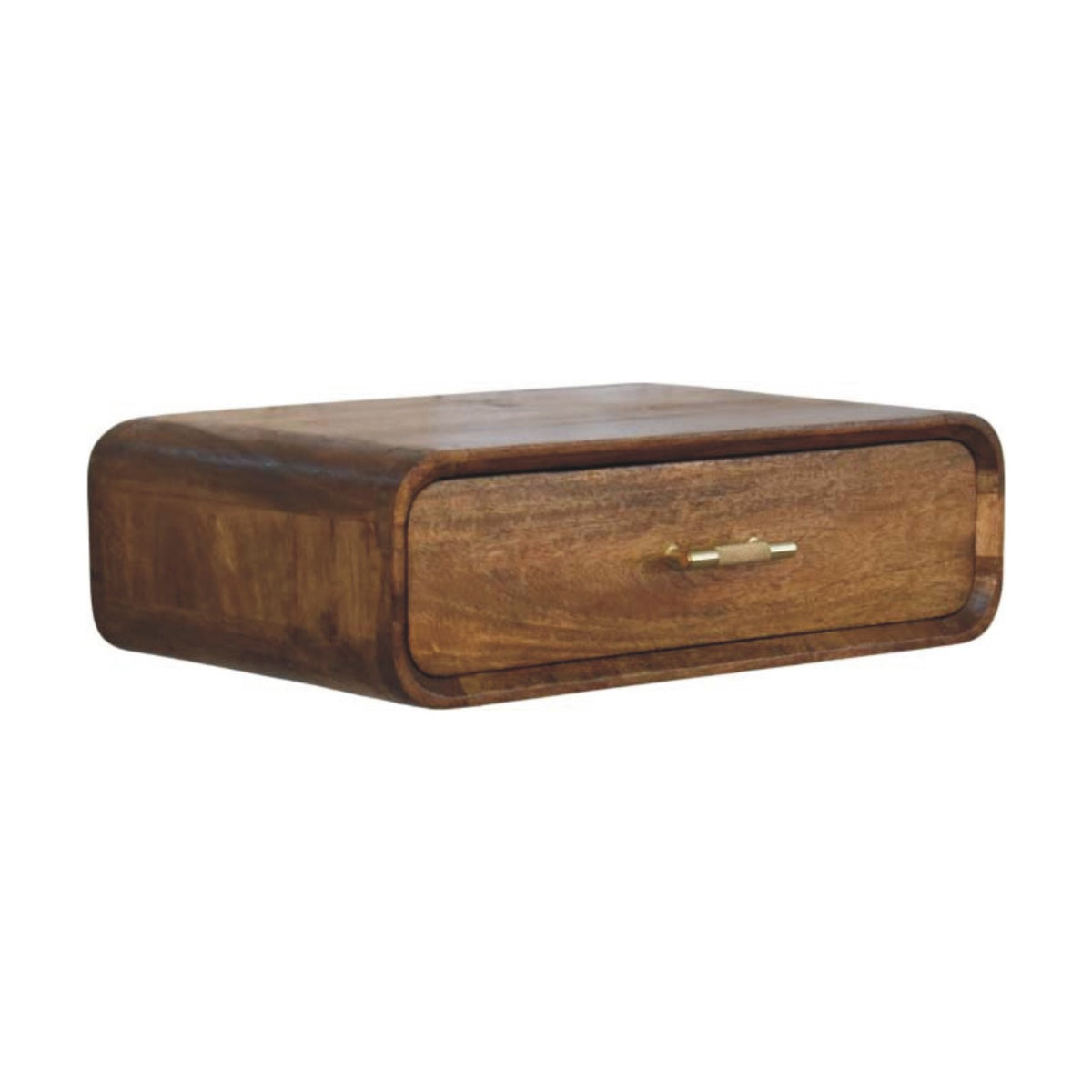 Big Sur Amber Oak Curved 1 Drawer Stand