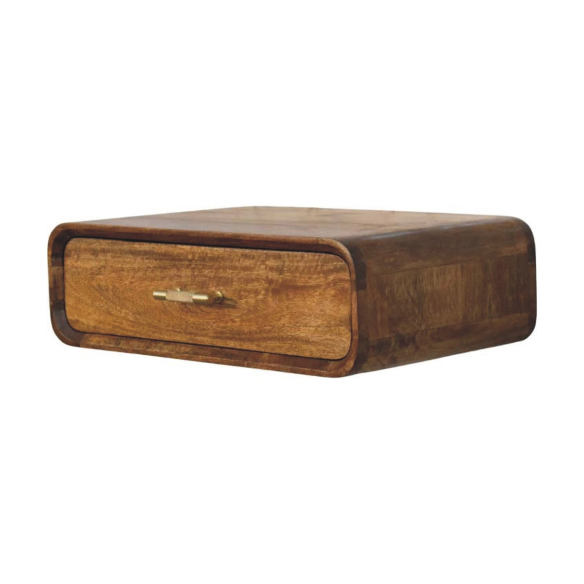 Big Sur Amber Oak Curved 1 Drawer Stand