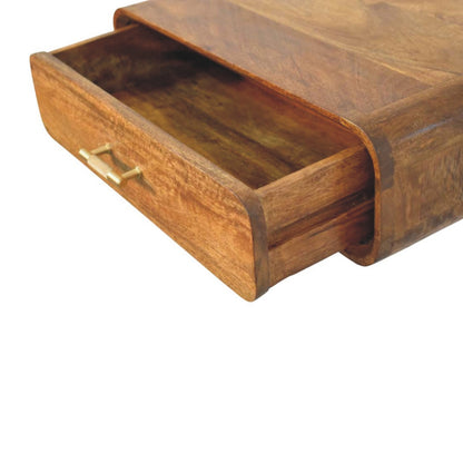 Big Sur Amber Oak Curved 1 Drawer Stand