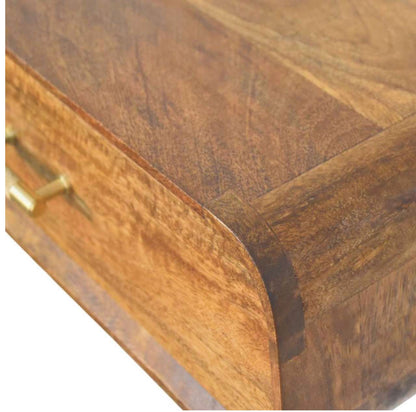 Big Sur Amber Oak Curved 1 Drawer Stand