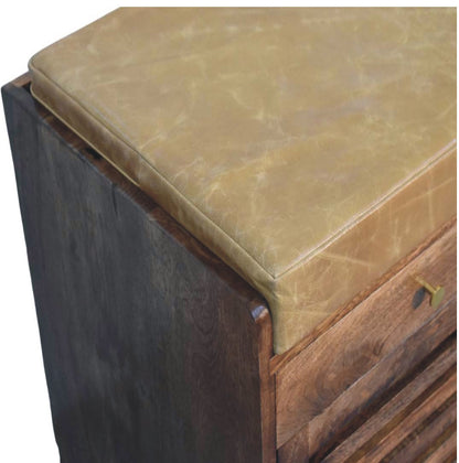 Sutton Buffalo Leather Shoe Storage Bench