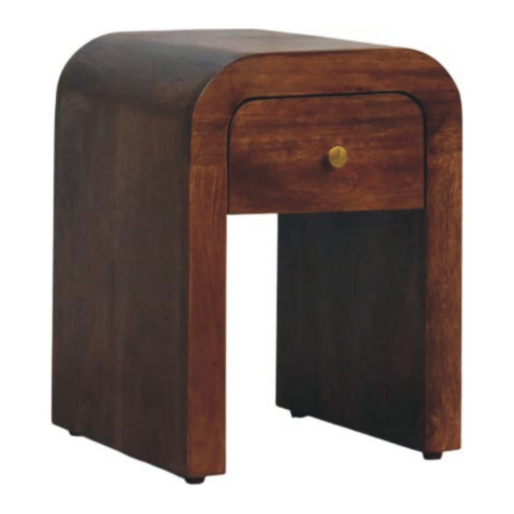 Berkshire Almond Curved 1 Drawer Nightstand