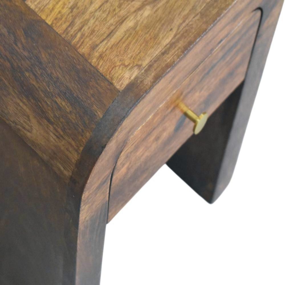 Berkshire Almond Curved 1 Drawer Nightstand