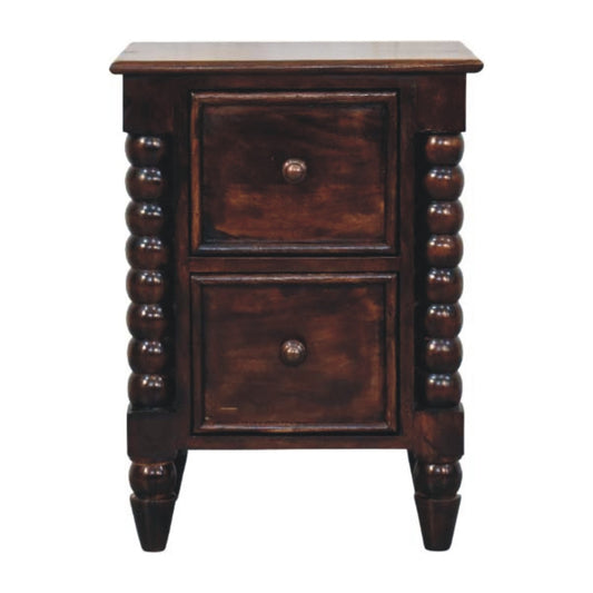 Savannah Spindle CA Walnut 2 Drawer Nightstand