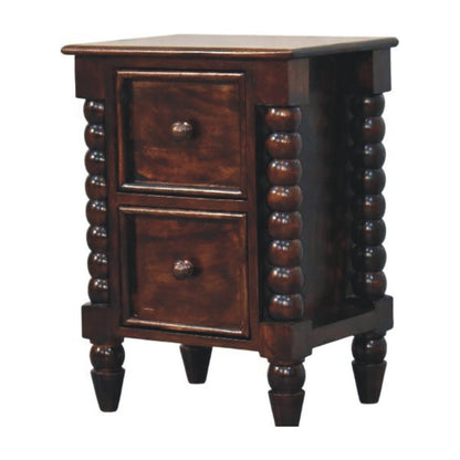 Savannah Spindle CA Walnut 2 Drawer Nightstand