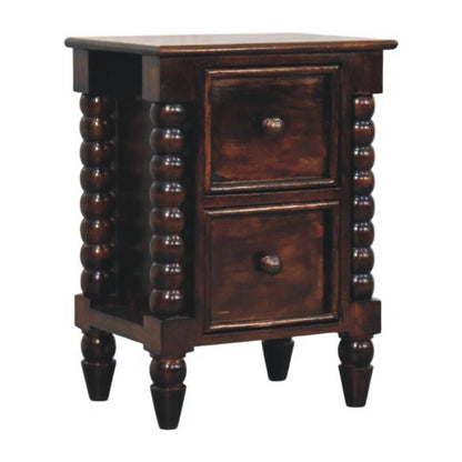 Savannah Spindle CA Walnut 2 Drawer Nightstand